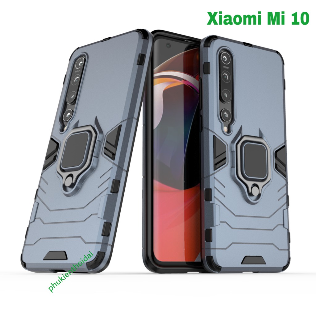 Ốp lưng Xiaomi Mi 10 chống sốc Iron Man Iring cao cấp giá đỡ xem phim 1