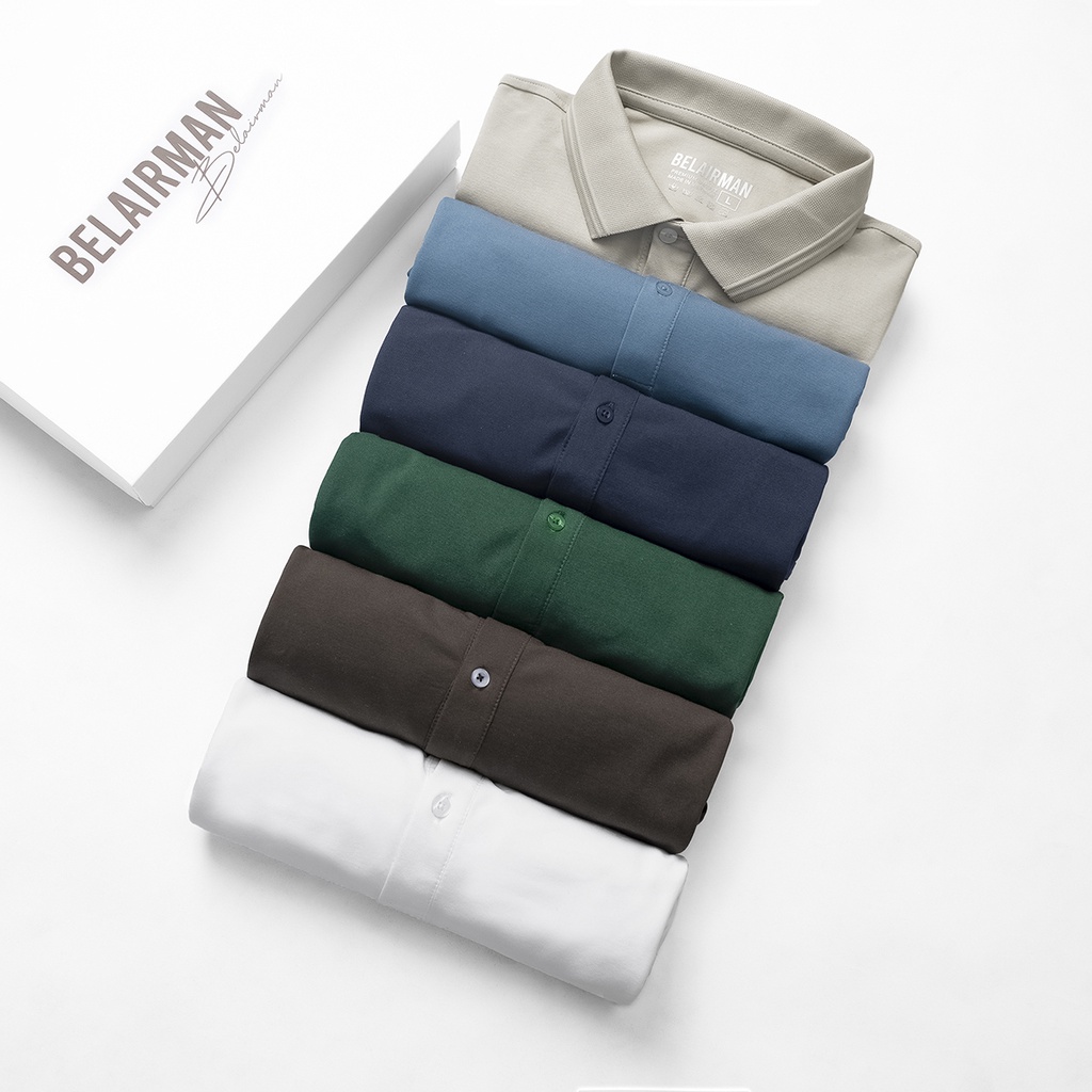 Áo polo nam cổ bẻ basic BELAIRMAN form regular tay ngắn 06 màu - PLTR0058