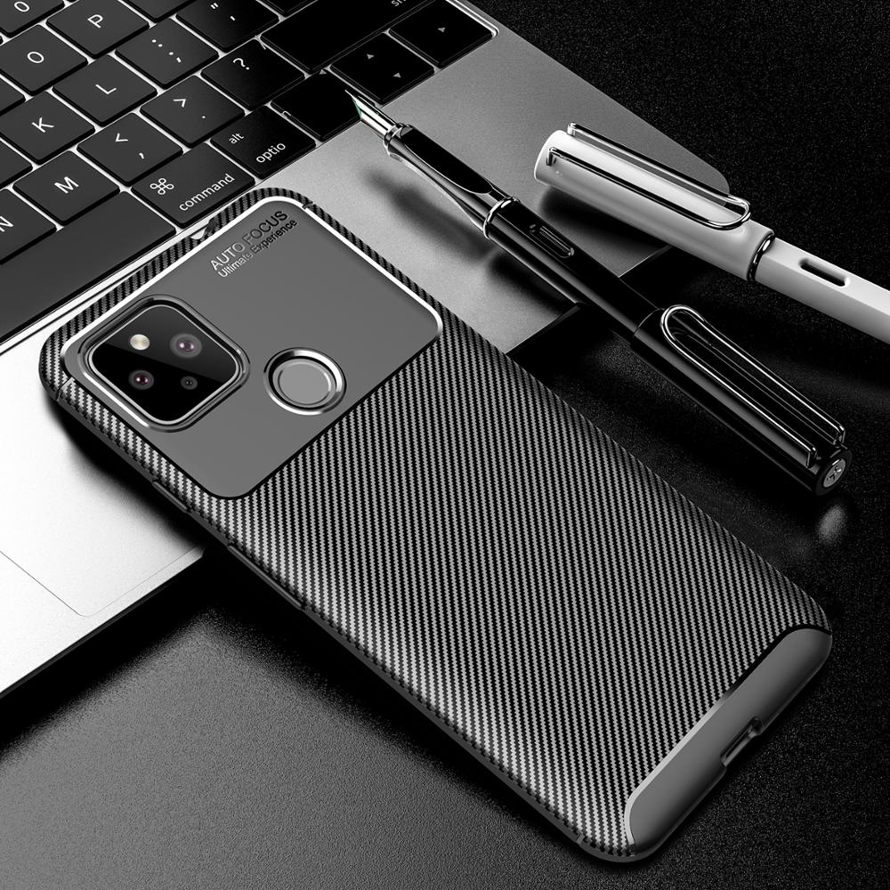 Ốp điện thoại TPU silicone chống sốc sợi carbon thời trang cho GOOGLE PIXEL 4A 5G