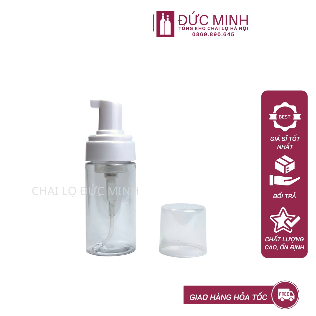 Chai nhựa tạo bọt, chai chiết mỹ phẩm 100ml trong [Giá Sỉ/ Lẻ]