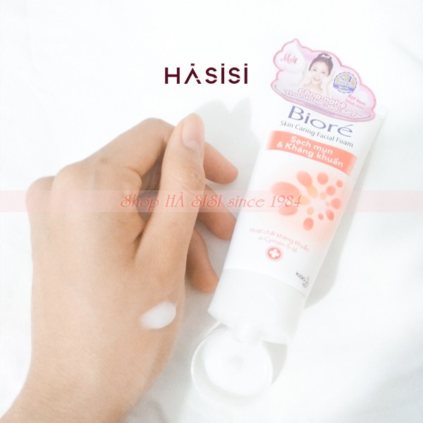 Sữa Rửa Mặt Sạch Mụn Kháng Khuẩn BIORE CARING FACIAL FOAM