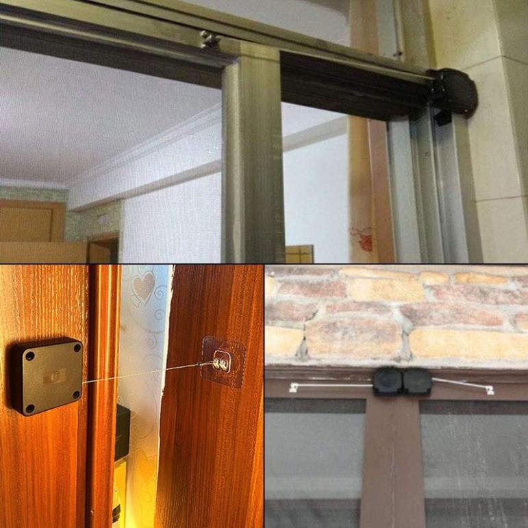 Hộp dây rút đóng cửa tự động không cần khoan đục tiện lợi