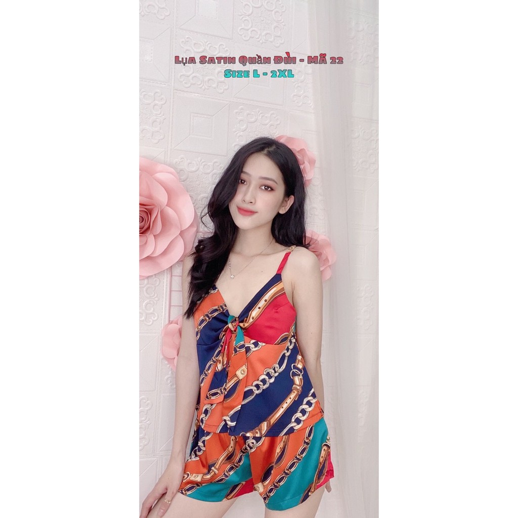 HÀNG CAO CẤP - SET ĐỒ BỘ LỤA SATIN ĐÙI 2 DÂY | BigBuy360 - bigbuy360.vn