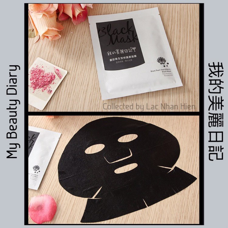 [Bill đài] NGUYÊN HỘP MẶT NẠ MY BEAUTY DIARY 05 MIẾNG ❤ MY BEAUTY DIARY BLACK PEARL TOTAL EFFECTS BLACK MASK