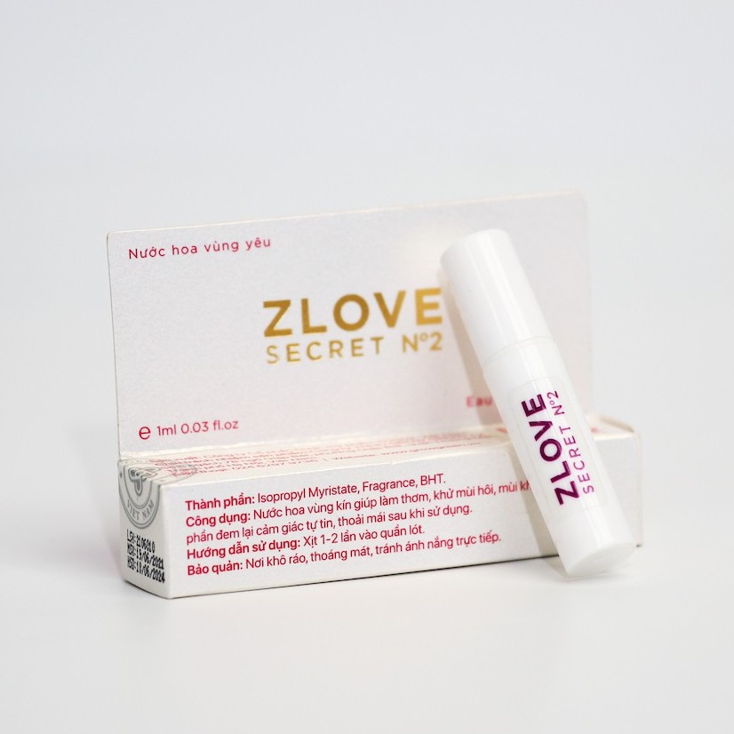 ZLVS2 Nước Hoa Vùng Kín Zlove Secret 1ml No.02 Lưu Hương 24h Hương Thơm Ngọt Ngào, Tự Nhiên Cho Nữ