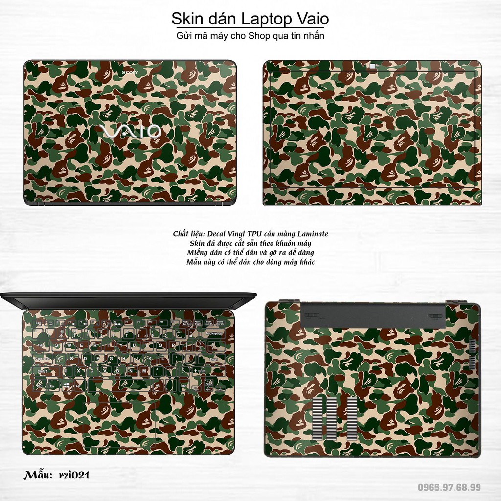 Skin dán Laptop Sony Vaio in hình rằn ri (inbox mã máy cho Shop)