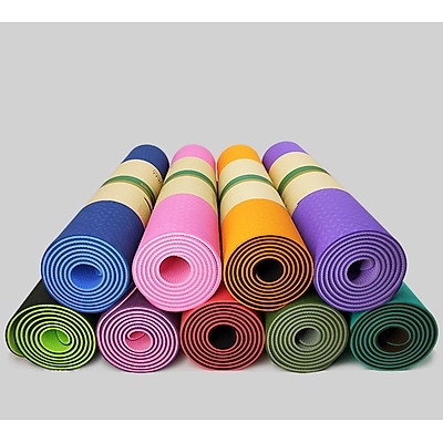 Thảm tập Yoga Gym 2 lớp TPE cao cấp dày 6mm không mùi, chống trơn trượt
