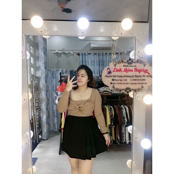 CHÂN VÁY XẾP LI 1 BÊN BIGSIZE LINH MÓM
