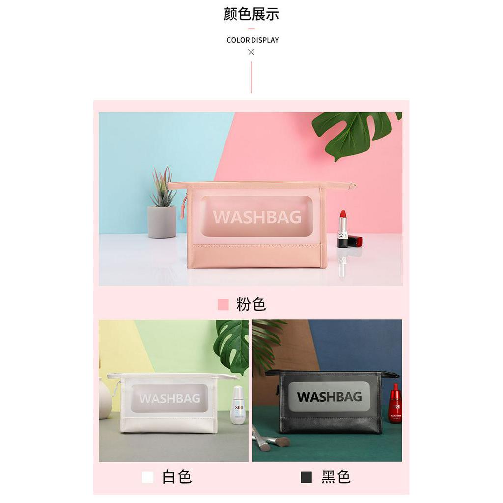 Túi đựng mỹ phẩm trong suốt dung tích lớn cầm tay tiện lợi du lịch cho nữ