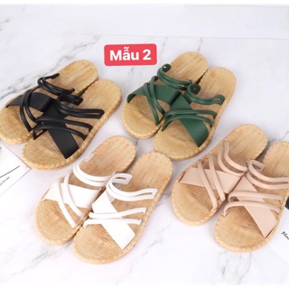 Sandal Quai Chéo Đế Giả Cói Siêu Êm - Mẫu Mới