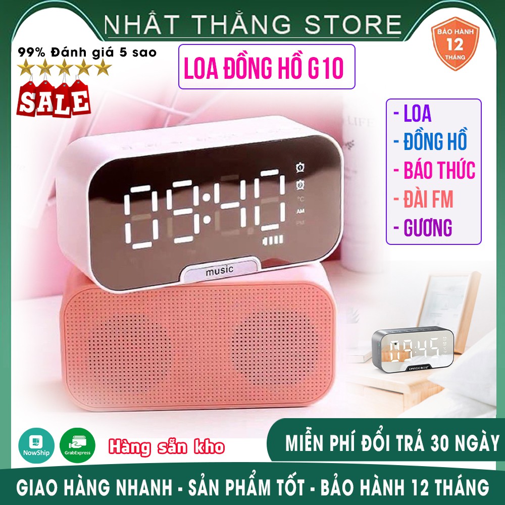 Loa Bluetooth Kiêm Đồng Hồ Báo Thức G10 Mẫu Mới 2020 - CHÍNH HÃNG💥BẢO HÀNH 1 NĂM💥
