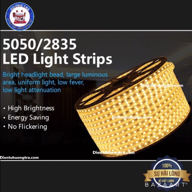 1 Met dây đèn led ống 5050_220V chống nước/ ngoài trời