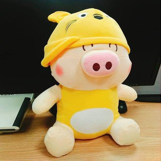 Gấu bông heo đội nón siêu cute (35cm) vải nhung cao cấp mềm mịn