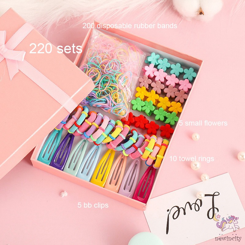 Bộ Kẹp Tóc Và Dây Buộc Tóc Trang Trí Hình Hoa Cho Nữ