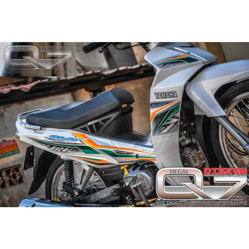 Tem Rời Sirius 110 Trắng Xanh Cam