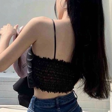 Bra da nữ ren, áo 2 dây nữ da ren không gọng, có đệm lót ngực dáng croptop có mút ngực co giãn cao cấp
