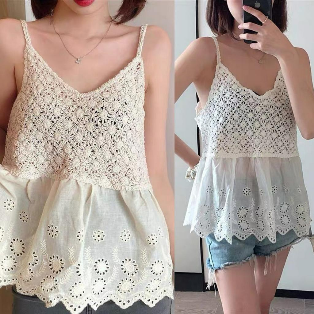 Áo len hoa phối vải thô hoạ tiết - 247store.vn - Ao2sthohoa_P6k8