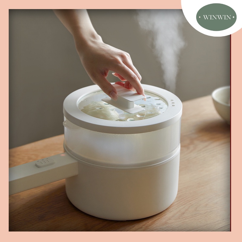 Nồi Lẩu Điện Đa Năng Kèm Xửng Hấp Có Thể Chiên, Xào, Nấu ăn, nấu cơm, nấu lẩu