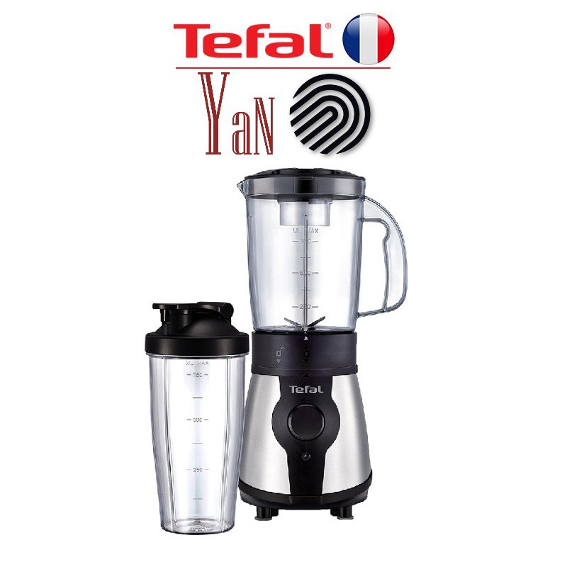 Máy xay sinh tố để bàn 2 cối nhựa cho gymer thể thao 1.3L Tefal Blend&Go BL1B1D39 300W -Hàng chính hãng