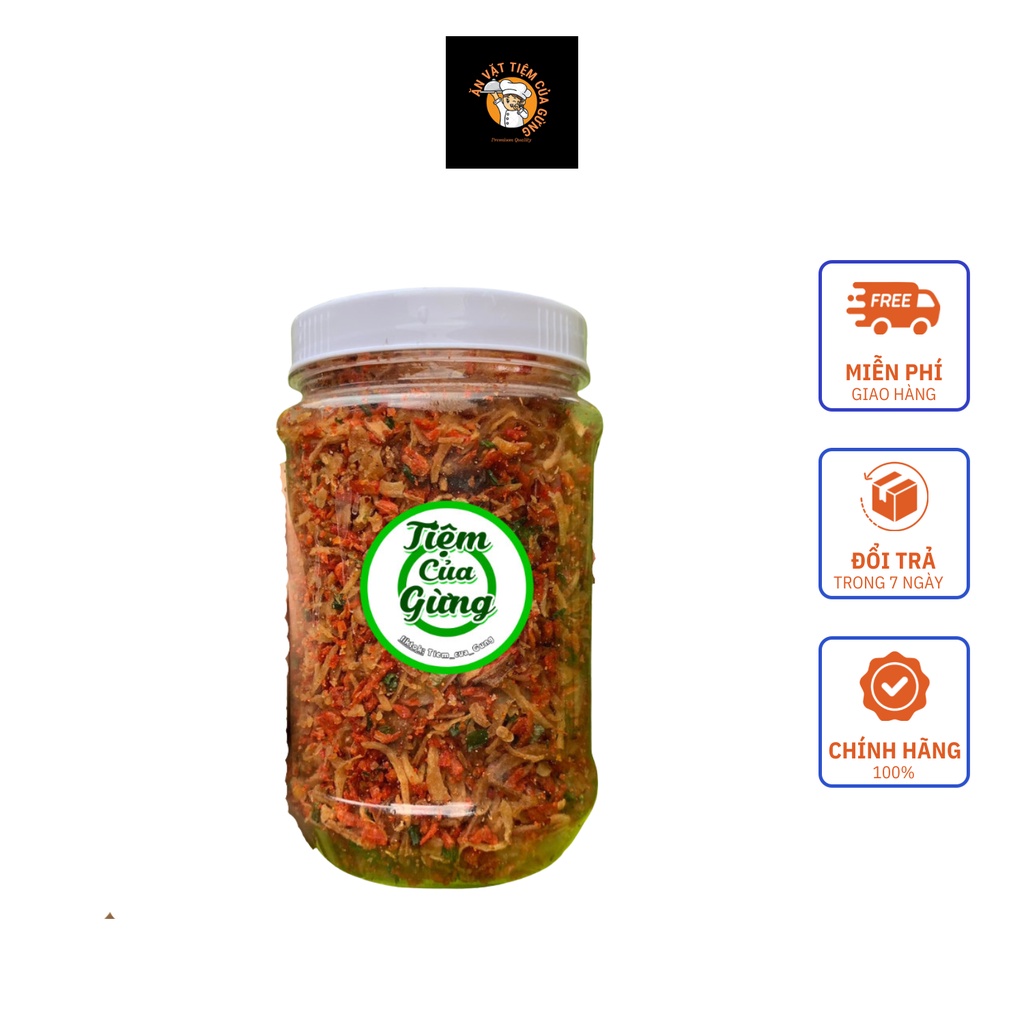 Hũ Muối Ruốc Hành Phi 200gr Ăn Kèm Bánh Tráng Phơi Sương Loại 1 Tiệm Của Gừng