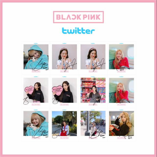 Polaroid Thẻ Ảnh Nhóm Nhạc Blackpink Twitter