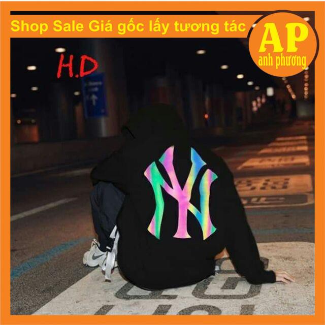 Áo hoodie N y phản quang 7 màu Gd unisex