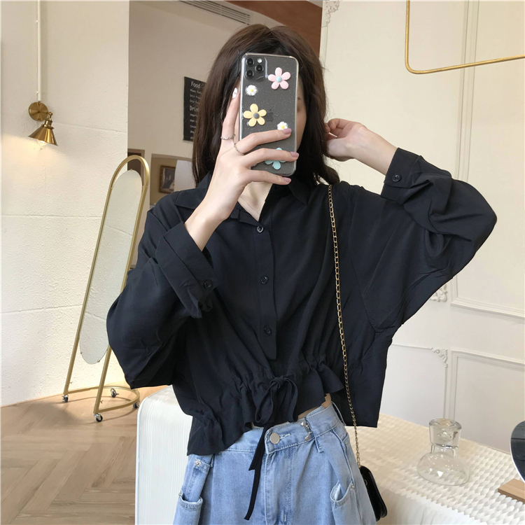 Áo kiểu nữ đẹp tay phồng 2021, Áo bánh bèo tiểu thư màu trắn đen có cổ POLO hàn quốc | BigBuy360 - bigbuy360.vn