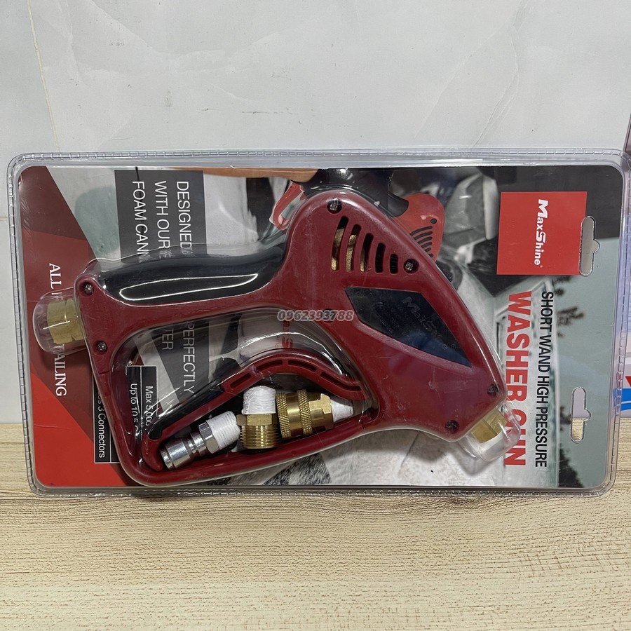 Súng phun rửa áp lực cao rửa xe Maxshine HPG001 đầu ngắn