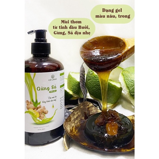 Dầu gội gừng sả thảo dược Cỏ Lành 100ml - Dùng cho tóc dầu, tóc nhiều gàu và giảm rụng tóc, giúp mọc tóc