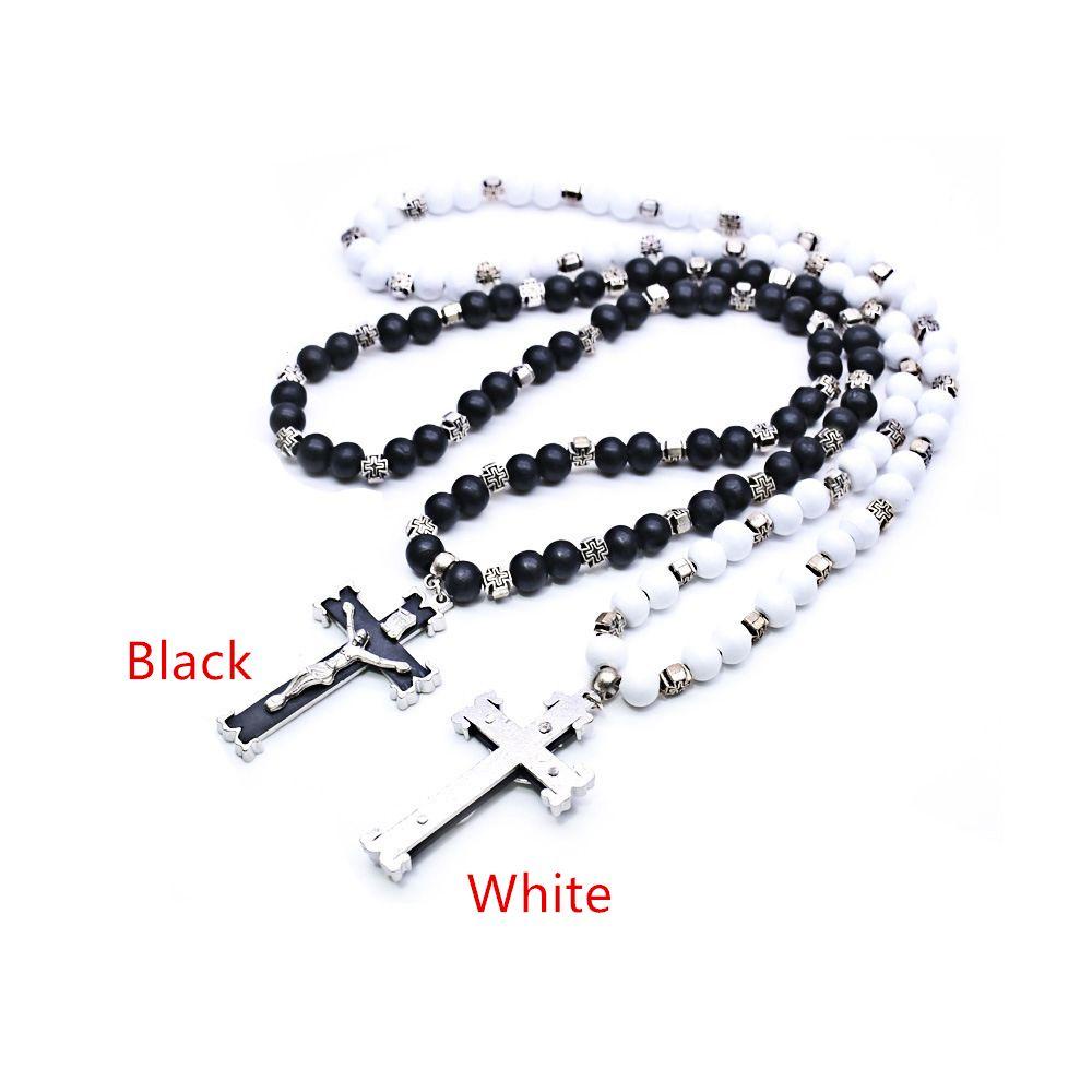 Vòng Cổ Choker Chuỗi Hạt Gỗ Mặt Thánh Giá Phong Cách Rock Gothic Thời Trang Cho Nữ