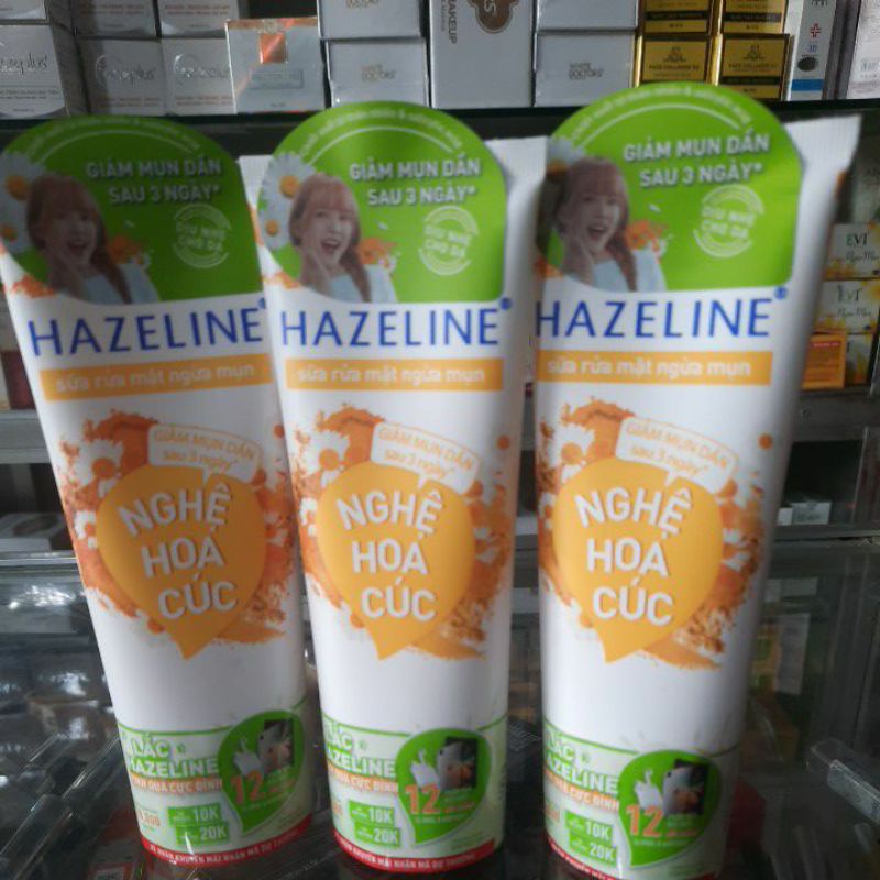sữa rửa mặt hazeline nghệ, kim cúc 100g