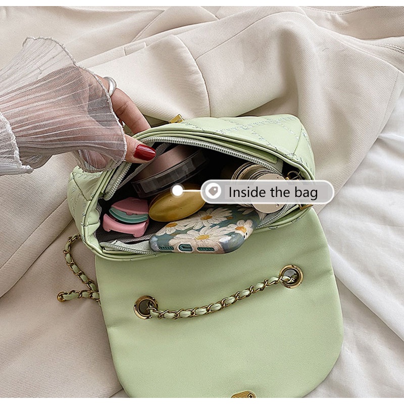 Túi Đeo Vai Có Dây Xích Thêu Họa Tiết Tinh Tế Thời Trang Cho Nữ