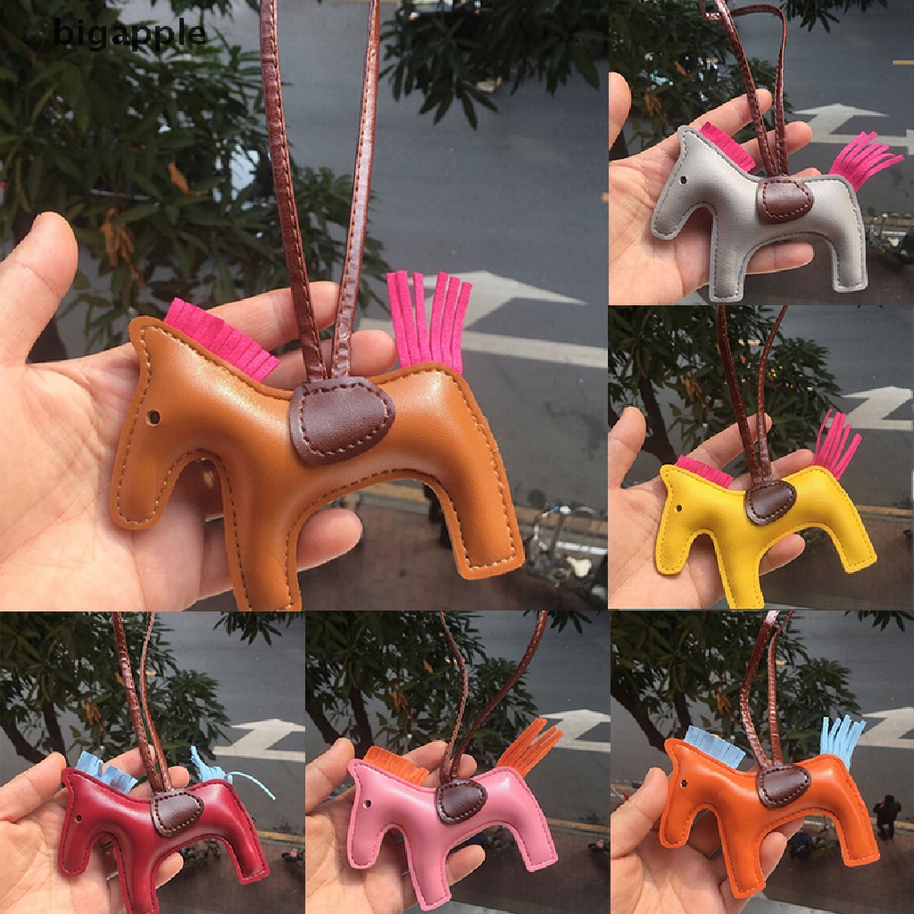 bigapple Handmade PU Leather Keyrings Horse Car Keychain Bag Charm Pendant Accessories RDG