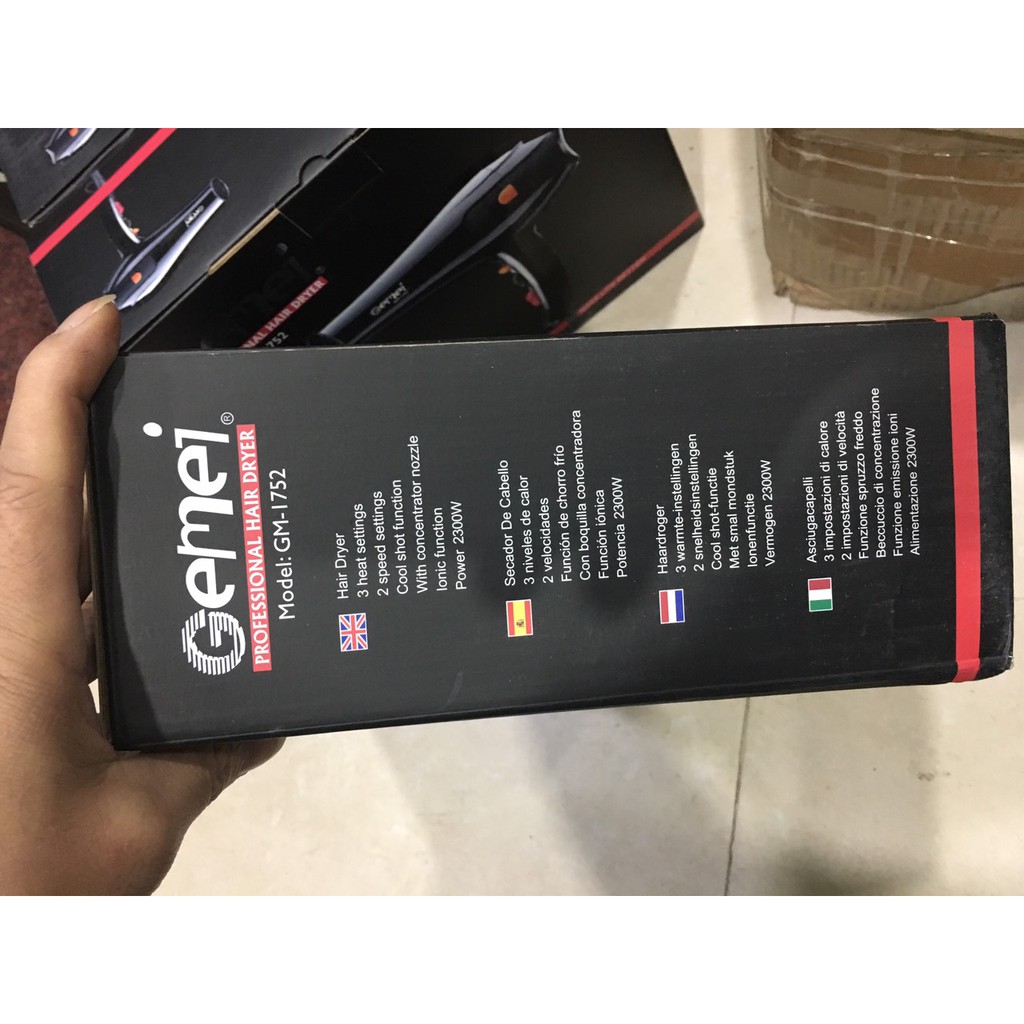 MÁY SẤY TÓC CAO CẤP 2 CHIỀU GEMEI GM-1752 2300W - Nhập khẩu