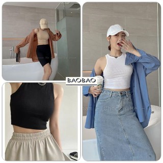 Áo croptop ba lỗ thun tăm nữ - baobao.clothing - áo ba lỗ nữ dáng ôm body chất thun co giãn siêu hot