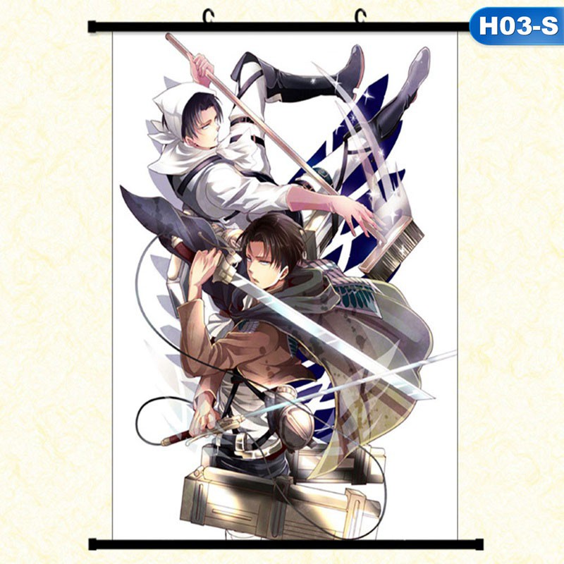flowersqueen Tấm poster hình nhân vật anime Attack on Titan