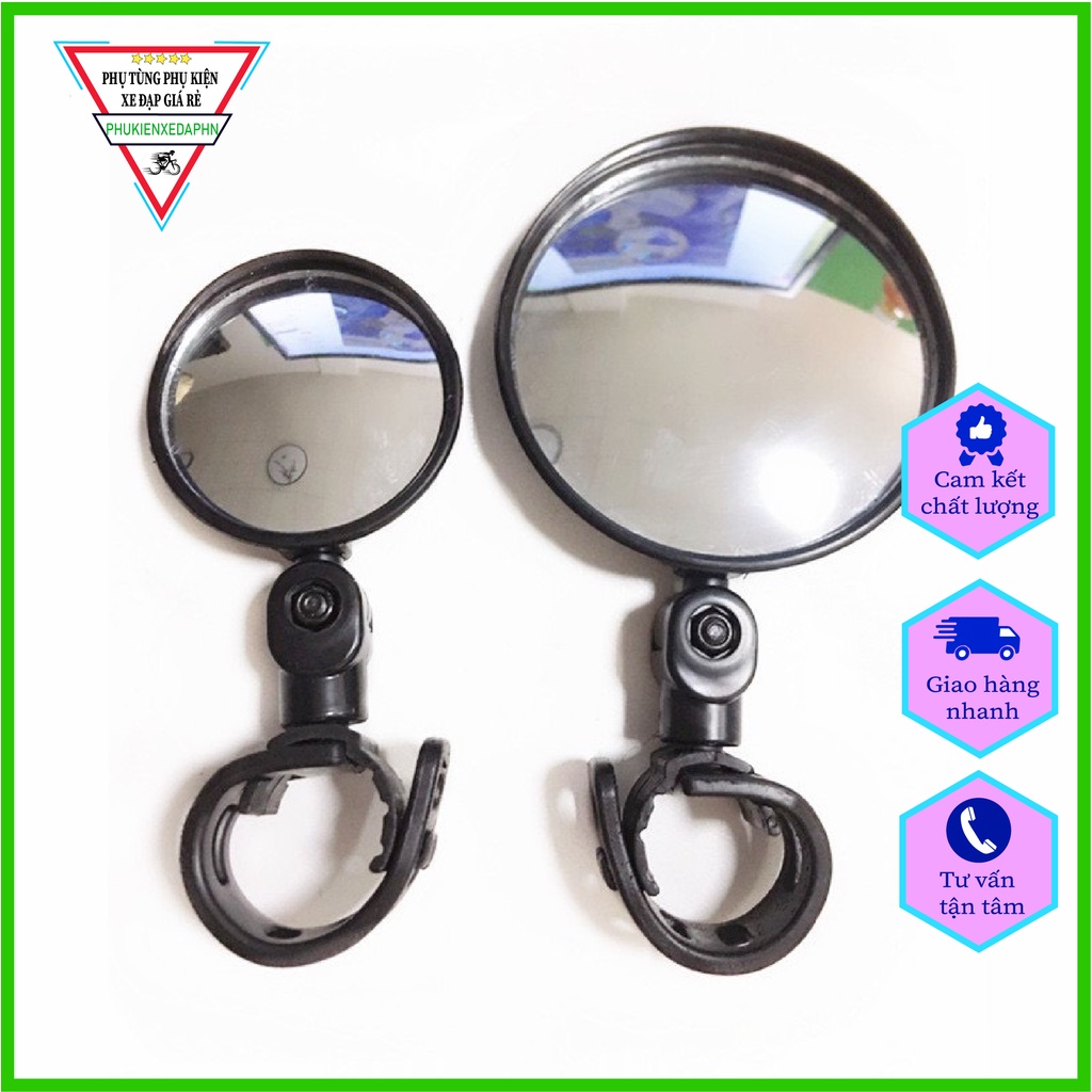 Gương Chiếu Hậu Xe Đạp Loại Tròn Có Thể Xoay Và Gập 360 Độ.