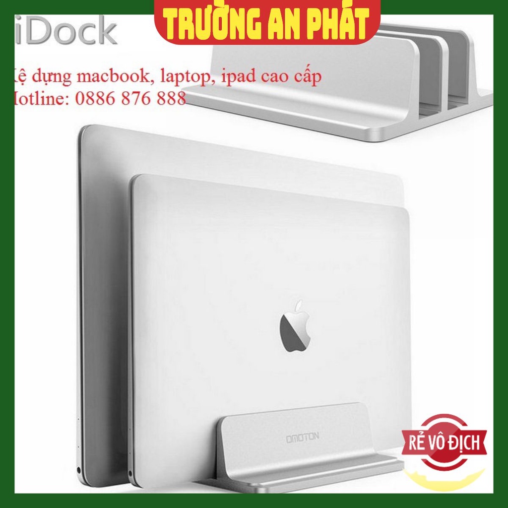 iDock Màu trắng bạc ❤️ Giá đỡ, đế kê tản nhiệt bằng nhôm cho Macbook, Laptop, iPad