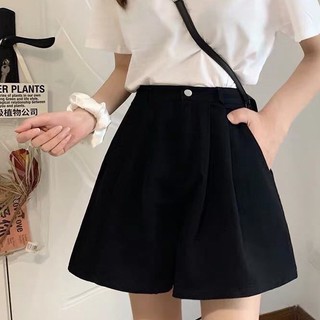 Quần đùi kaki quần short nữ cạp-quần đùi ống rộng nữ