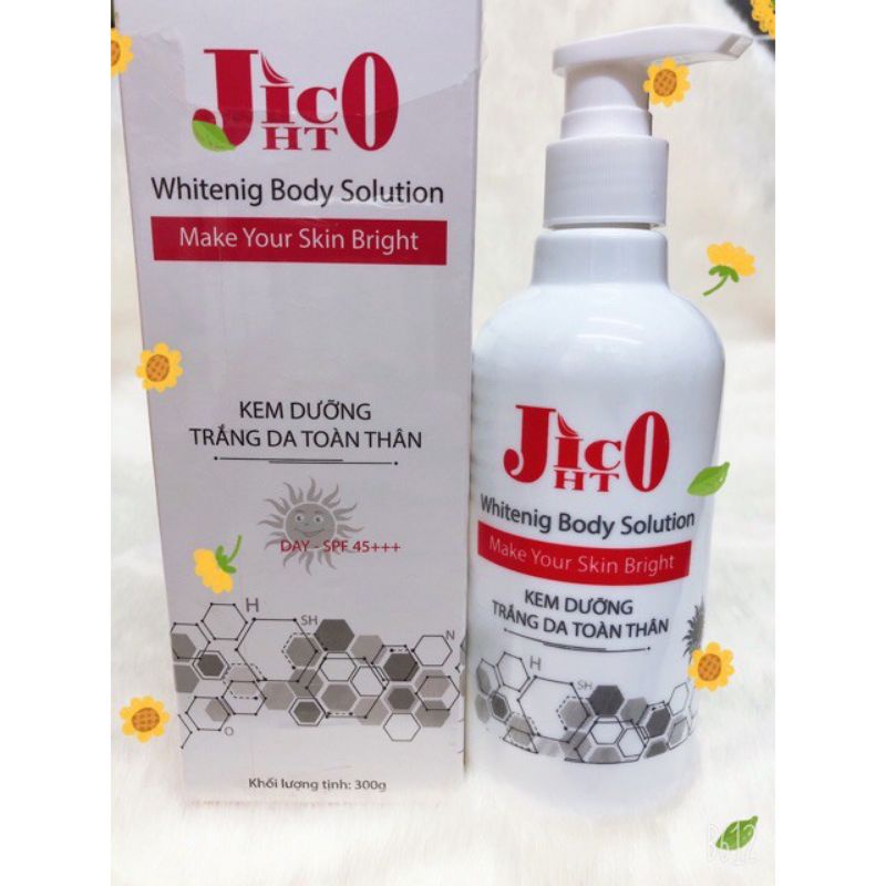 Combo 2 Kem dưỡng trắng da toàn thân JICO 300gr - tự nhiên không bết dính, không lộ dấu vân kem Jico HT - BXY