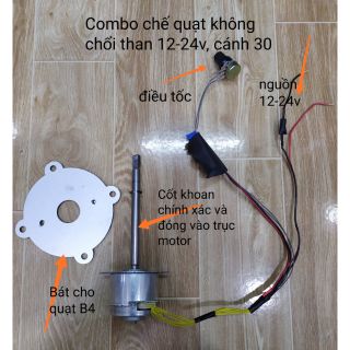 Combo chế quạt không chổi than 12v-24v + kèm điều tốc