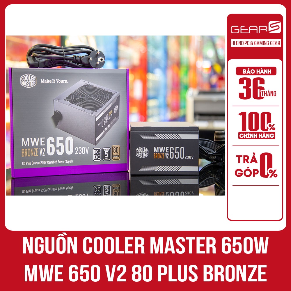 Nguồn máy tính Cooler Master MWE 650 Bronze V2 Full Range 650W - Bảo hành chính hãng 36 Tháng