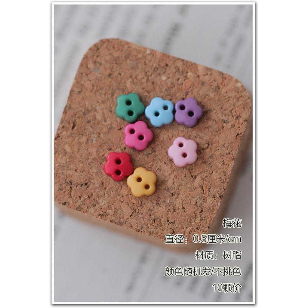 Set 10 Cúc Áo Hình Bông Hoa Nhiều Màu Sắc