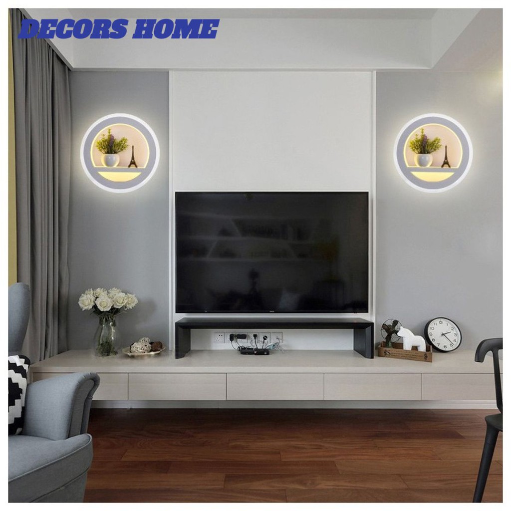 Đèn LED Gắn Tường Trang Trí - Đèn Treo Tường Phòng Khách, Phòng Ngủ, Cầu Thang, KÈM TIỂU CẢNH Chậu H
