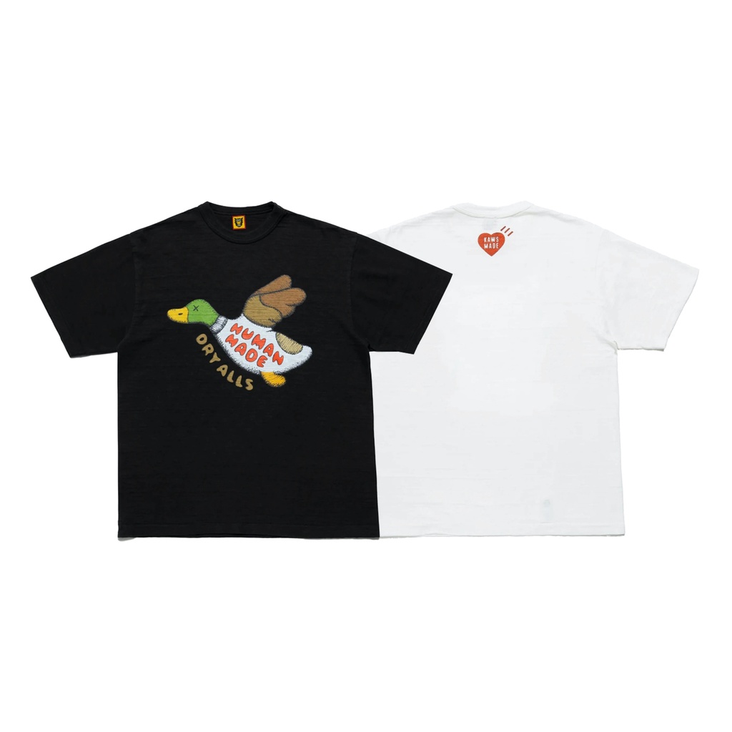 HUMAN MADE x KAWS Joint Flying Duck Wild Duck Love Print LOGO Round Neck Couple Short Sleeve T-Shirt