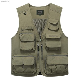 Áo khoác dạng vest có túi thời trang mặc đi câu cá dã ngoại