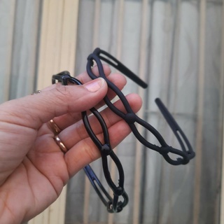 Bờm cài tóc giọt rỗng đen bóng/đen nhám (bản 1cm)