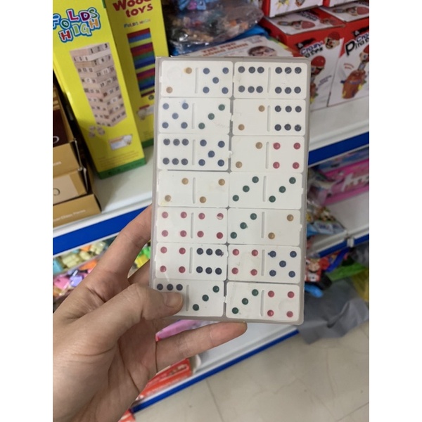 Bộ cờ domino nhựa trắng; đen
