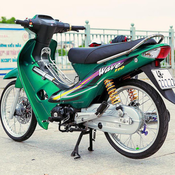 Bộ dàn áo xe honda Wave ZX - Nhựa nguyên sinh ABS màu xanh Heineken