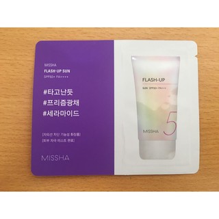 (Hạn sử dụng: 03/07/2021) Samples gói dùng thử Kem Chống Nắng Bắt Sáng Da Missha Flash Up SPF 50+ PA+++